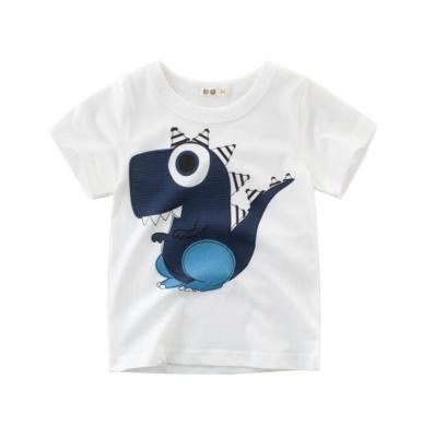 China White Cotton Kids Anti Shrink T Shirts Design Boy Printed for sale