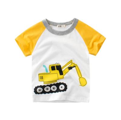 China Wholesale Printing Anti-shrink Cotton Excavator Good Price White Baby T-Shirts for sale