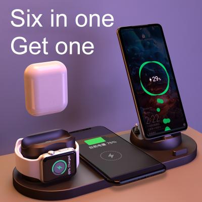 China High speed six-in-one wireless charger for Apple mobile phone, watch, headset, multi-function mobile phone wireless charger for sale