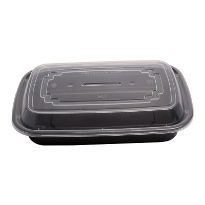 China Hot Sale PP Disposable Injection Plastic Microwavable Injection Food Storage Lunch Box Customized Packing Takeaway Meal Prep Container for sale