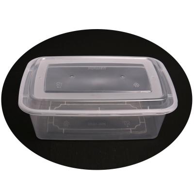 China 1500ml Microwave Top Selling Transparent Togo Food Grade Meal Prep Containers Disposable Plastic Food Container With Lid for sale