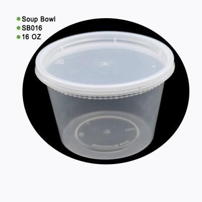 China 16OZ Wholesale High Quality Single Wall PP Plastic Restaurant Cup Disposable Eco Noole Soup Takeout Cups for sale