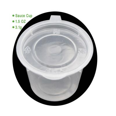 China Factory 1oz 2oz 3oz 4oz Custom Restaurant Cheapest Disposable Food Grade PP Disposable Plastic Sauce Cup With Lid for sale