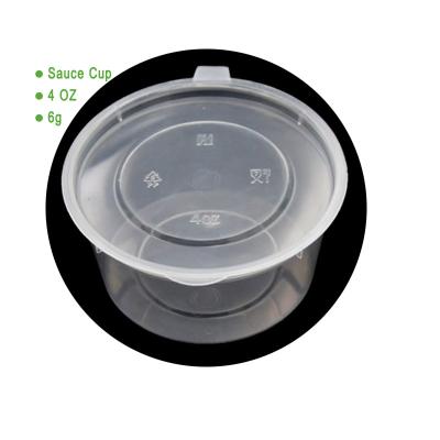 China Eco-friendly Disposable Top Selling Factory Custom Disposable Plastic Sauce Cup 1oz 2oz 3oz 4oz PP With Hinged Lid for sale