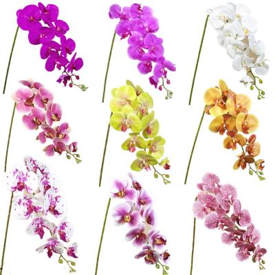 China 3D Touch Butterfly Orchid Artificial Flowers Natural Latex Flower For Ornament Wedding Home for sale