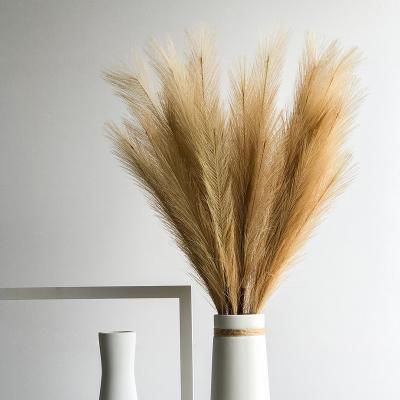 China Natural Pastoral Photography Art Home Decoration Shop Touch Wild Grass Wind Flower Set Props 1 Branch Pampas Grass Feather Artificial Flower F for sale