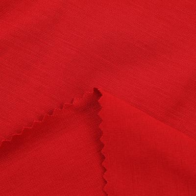 China New Design Eco Friendly Cheap Pongee Knitted NR Roma Red Stretch Fabric For T Shirt for sale