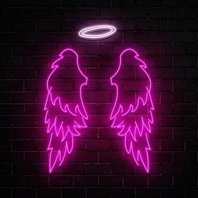 China Buildings Flex Led Custom Made Romantic Angel Wings Led Neon Sign For Wedding Backdrop Or Home Event Decor Gift for sale