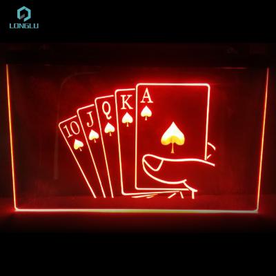 China Buildings Ready To Ship Neon Sign Making Machine Custom Acrylic Poker Neon Sign for sale