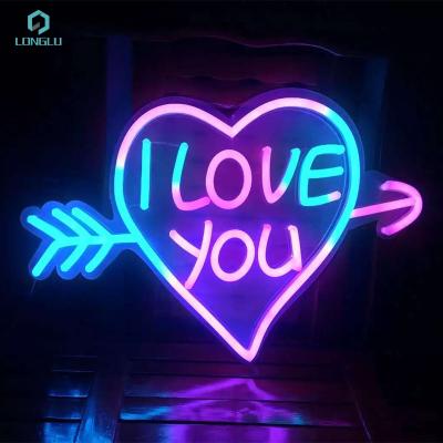 China Buildings Custom Decoration Porcelain Love Indoor Outdoor Lights Wedding Neon Sign for sale