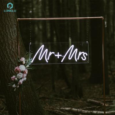 China Buildings drop wholesale table sign costom mr and mrs shipping acrylic neon sign for wedding for sale