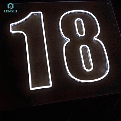 China Buildings Neon Sign Waterproof Neon Cable 3d Led Sixteen Acrylic Happy Birthday Led Neon Wall Sign With Stand for sale