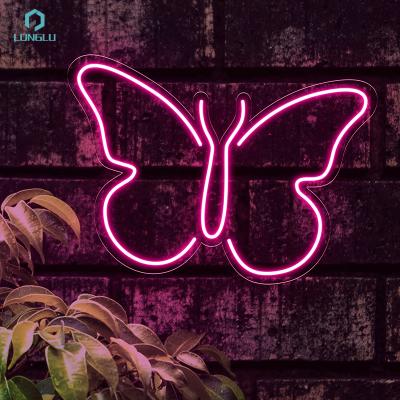 China Buildings Vibraphone Good Vintage Mini Flex Rope Light Window Neon Pink Butterfly Led Neon Sign for sale