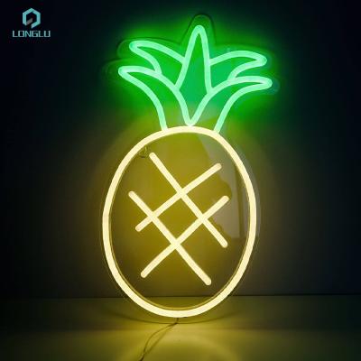 China wholesale buildings lead customs 3d lettering custom neon sign pineapple for sale