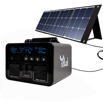 China Solar panel charging 220v 110v 1000w 2000w silent waterproof solar portable power banks 500w station for sale