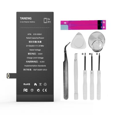 China Mobile phone 3110mAh capacity replacement battery standard original for iphone 11 with tools for sale