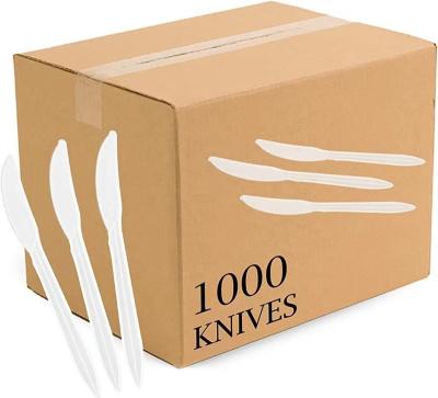 China Disposable Silverware Restaurant Cutlery Home Plastic Medium Weight Kitchen Knives Blank (1000 Count) for sale