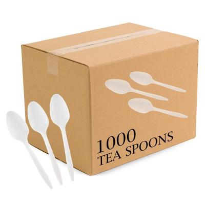 China Home Kitchen Restaurant Cutlery Plastic Spoons Medium Weight Disposable Silverware Spoon Blank (1000 Count) for sale