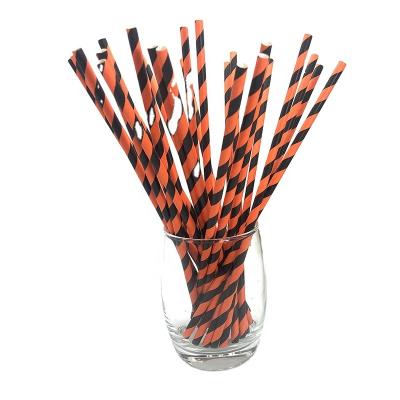 China Eco Friendly Disposable Biodegradable Disposable Milk Tea Bubble Paper Straws Halloween Paper Straw for Christmas for sale