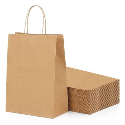 China Recycled Materials Custom Fast Food Brown Kraft Paper Bag No Handle For Takeout Food Custom for sale