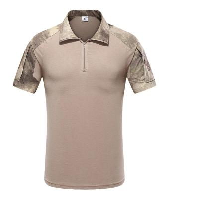 China Custom Eco-Friendly Quick Drying Shorts Sleeved Men's Camouflage Military Polo Tactical T-Shirt for sale