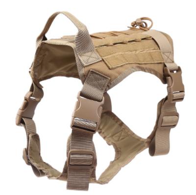 China With Tensile Strength And Leash Military Adjustable Tactical Military Pet Service Dog Harness Wear Resistance Molle Dog Protective Vest for sale