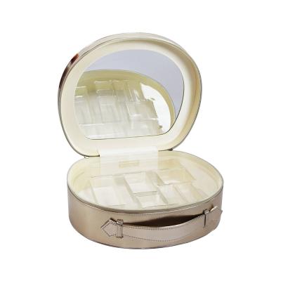 China OEM Welcome Zippered Circular Makeup Organizer  With Metal Plate for sale