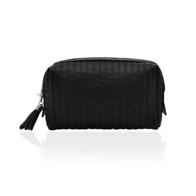 China ISO9001 Certified Faux Leather Cosmetic Makeup Bag With Tassel Puller for sale