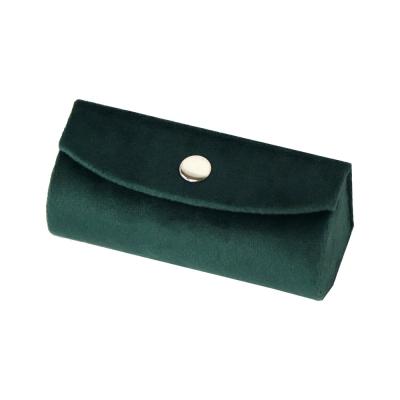 China Handmade Dark Green Lipstick Carry Case Velvet With ISO9001 Certificate for sale