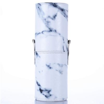 China Portable Cylinder Makeup Brush Tube Dust Protection Marbled Design for sale