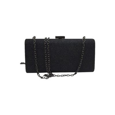 China Glitter Black Evening Clutch Bag Buckle Closure For Wedding for sale