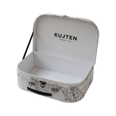 China Map Decorative Keepsake Storage Suitcase Gift Box Hamper With Lid for sale