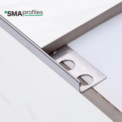 China Modern Hotel L Style Floor Metal Accessories Stainless Steel Ceramic Tile Edge Trim Profile Cheap Dubai SMA Factory Price Corner Strip for sale