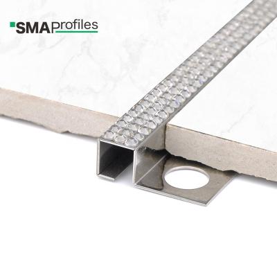 China SMA Free Sample Modern Stainless Steel Edge Trim Metal Junction Panels Decorative Metal Trim For Bathroom for sale