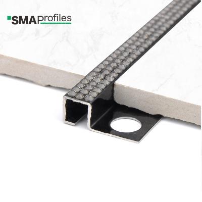 China Factory Price Modern SMA Metal Tile Accessory Corner Profile Profile With Diamond Stainless Steel Edge Trim for sale