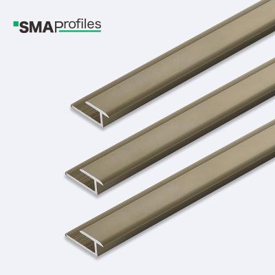 China Modern Aluminum SMA Profile Trim Tiles T Floor Transition Strips Tile Edge Profile for sale