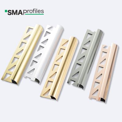 China SMA Aluminum Tile Accessories R Strip Wall Tile Modern Gold Trim Aluminum For Floor Or Wall Edges Decorative Or Customized Protection for sale