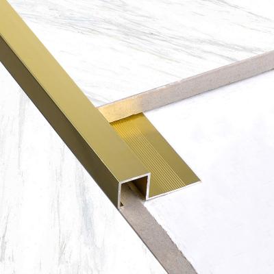 China Modern SMA Profiles Gold Aluminum Corner Trim For Wall Or Flooring Metal Inlay Strips for sale