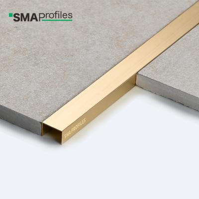 China Modern Cheap Price Gold SMA Gold U Channel Copper Brass Tile Trims Decorative Metal Profile for sale