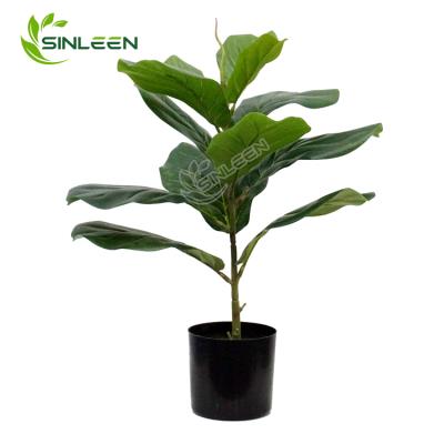 China Art Decor Home Decorative Indoor Green Desktop Fiddle Leaf Fig Decor Potted Artificial Plant for sale