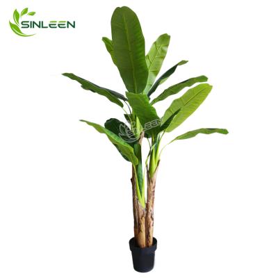 China Home Decor Made in China Realistic Indoor Decor Artificial Plastic Banana Leaf Plant Tree for sale