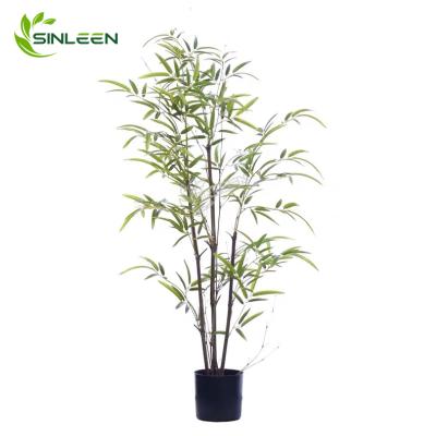 China Wholesale Indoor Plastic Stem Plant Leaf Decoration Artificial Bamboo Tree For Outdoor for sale