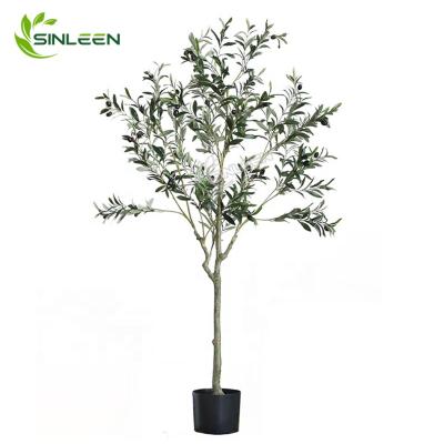 China Plant Indoor Artificial Plastic Branch Faux Silk Leaf Olive Tree For Wedding Decor for sale