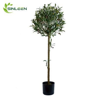 China Newest Indoor Artificial Plastic Leaf Plant Decorative Olive Tree Ornamental Bonsai for sale