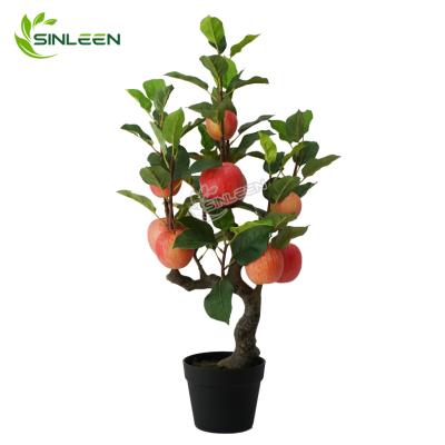 China Indoor Decoration Wholesale Artificial Plastic Plant Apple Fruit Tree For Home Decoration for sale