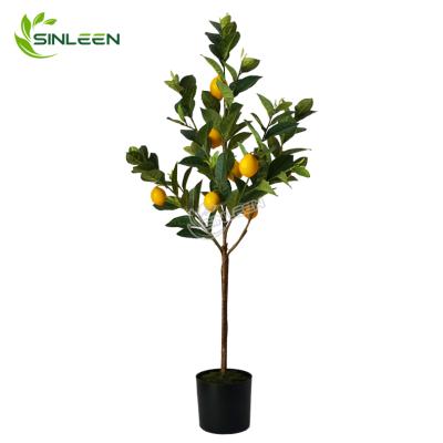 China Indoor Decoration Made In China Decor Indoor Bonsai Fruit Plant Artificial Plastic Lemon Tree for sale