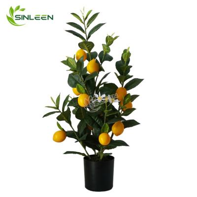 China 2020 Wholesale Indoor Lifelike Artificial Colorful Plant Decoration Plastic Lemon Tree Fruit for sale