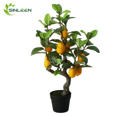 China 2020 Indoor Decor Bonsai China Artificial Plastic Fruit Plant Lemon Tree for sale