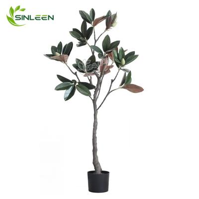 China Indoor Flower Branch Hot Selling Artificial Silk Decoration Real Touch Magnolia Tree For Indoor Decor for sale