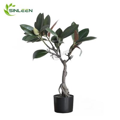 China Indoor Home Decor Plant Faux Magnolia Flower Artificial Plastic Tree With Leaf for sale